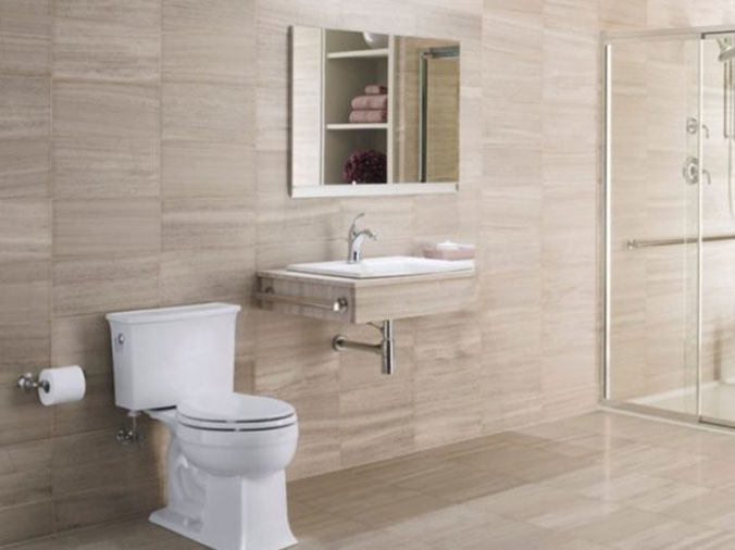 Bathroom toilet and sink