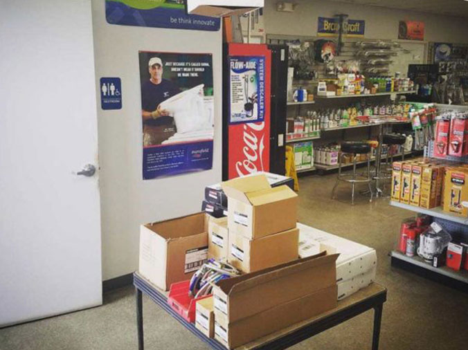 Inside of Hajoca Raliegh plumbing supply shop