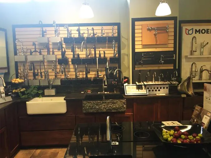 Kitchen faucets in the Kitchen & Bath Showroom at Hajoca Raleigh